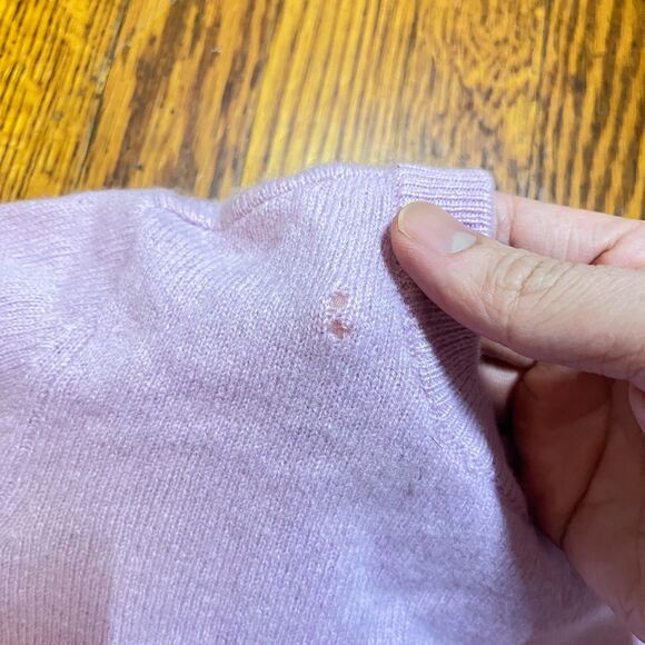 Halogen 100% Cashmere Sweater Women's M Lavender Purple Crew Neck Pullover - Picture 6 of 15